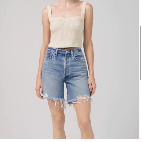 Citizens Of Humanity Pants - Citizens of Humanity Camilla Frayed Hem button fly Shorts Summer Shower